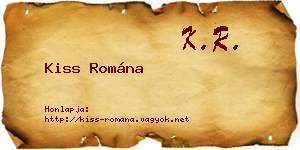 Kiss Romána névjegykártya